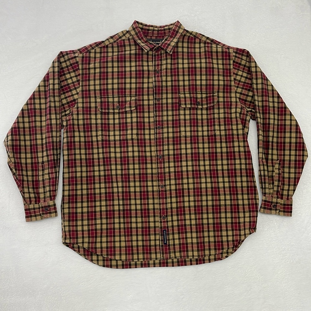 Vintage Abercrombie & Fitch Plaid Button Down Shirt‎ sz Large